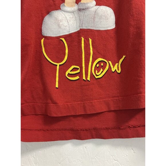VINTAGE M&Ms Yellow T‎ Shirt Size L/XL Short Sleeve Graphic Red  90s Y2K - Picture 11 of 12